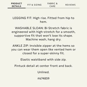 Banana Republic nwt washable bi-stretch Sloan legging dress pant